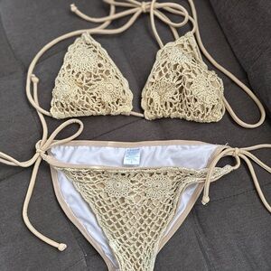 Vix Beige Crochet Bikini Set